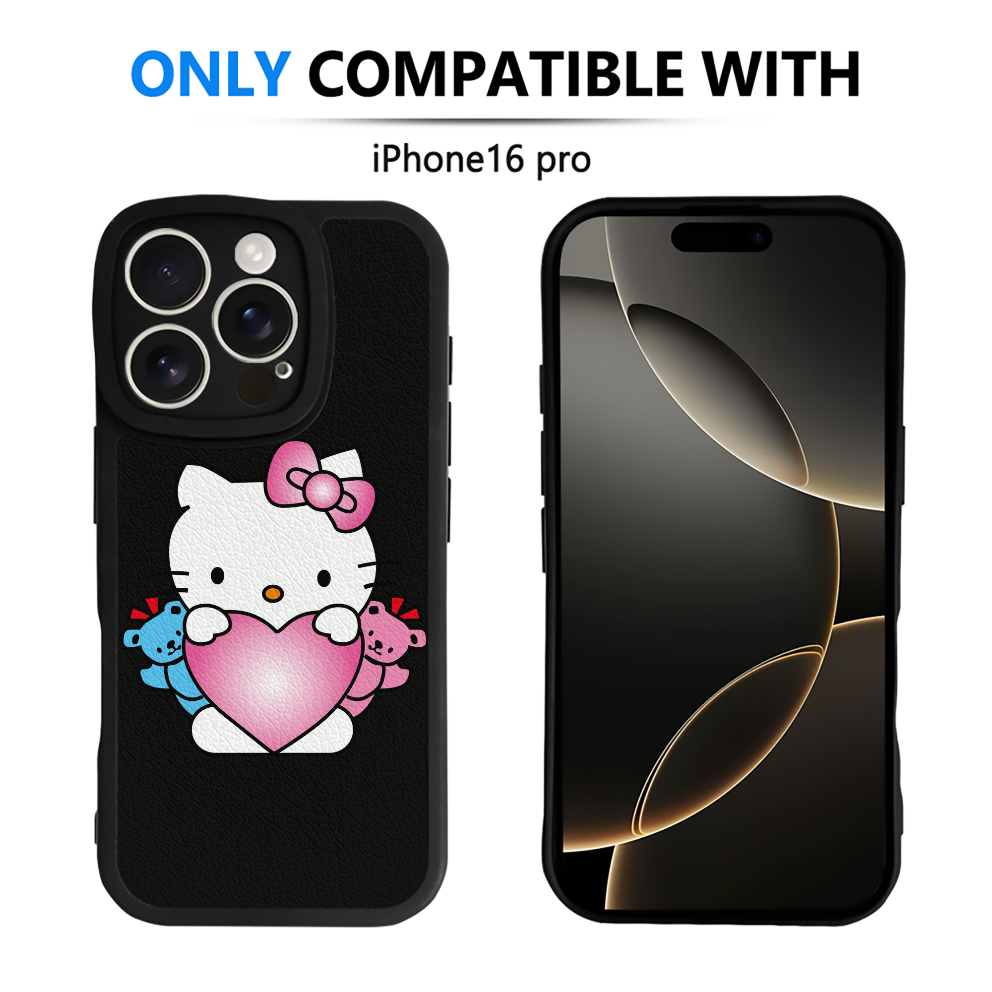 （画像用） Hello Kitty ハローキティ 【iPhone 16シリーズ対応】シリコンスマホケース（レザー調） 材質：シリコン